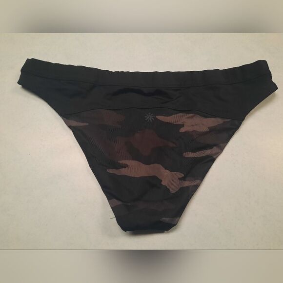 Athleta Black Camo Print Swim Bottoms M - Picture 2 of 3